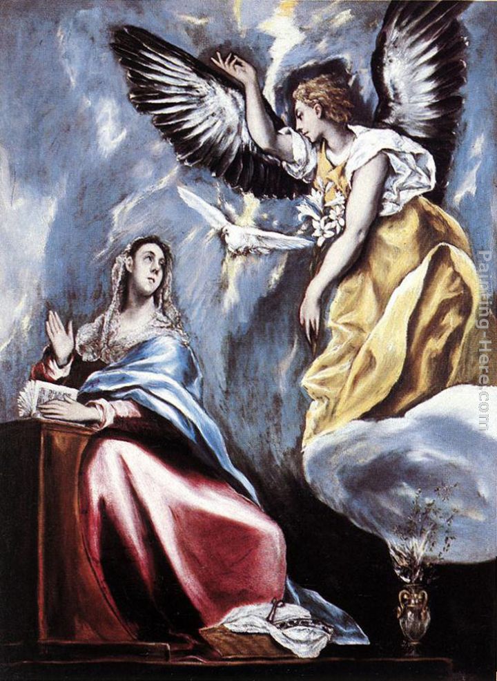 Annunciation painting - El Greco Annunciation art painting